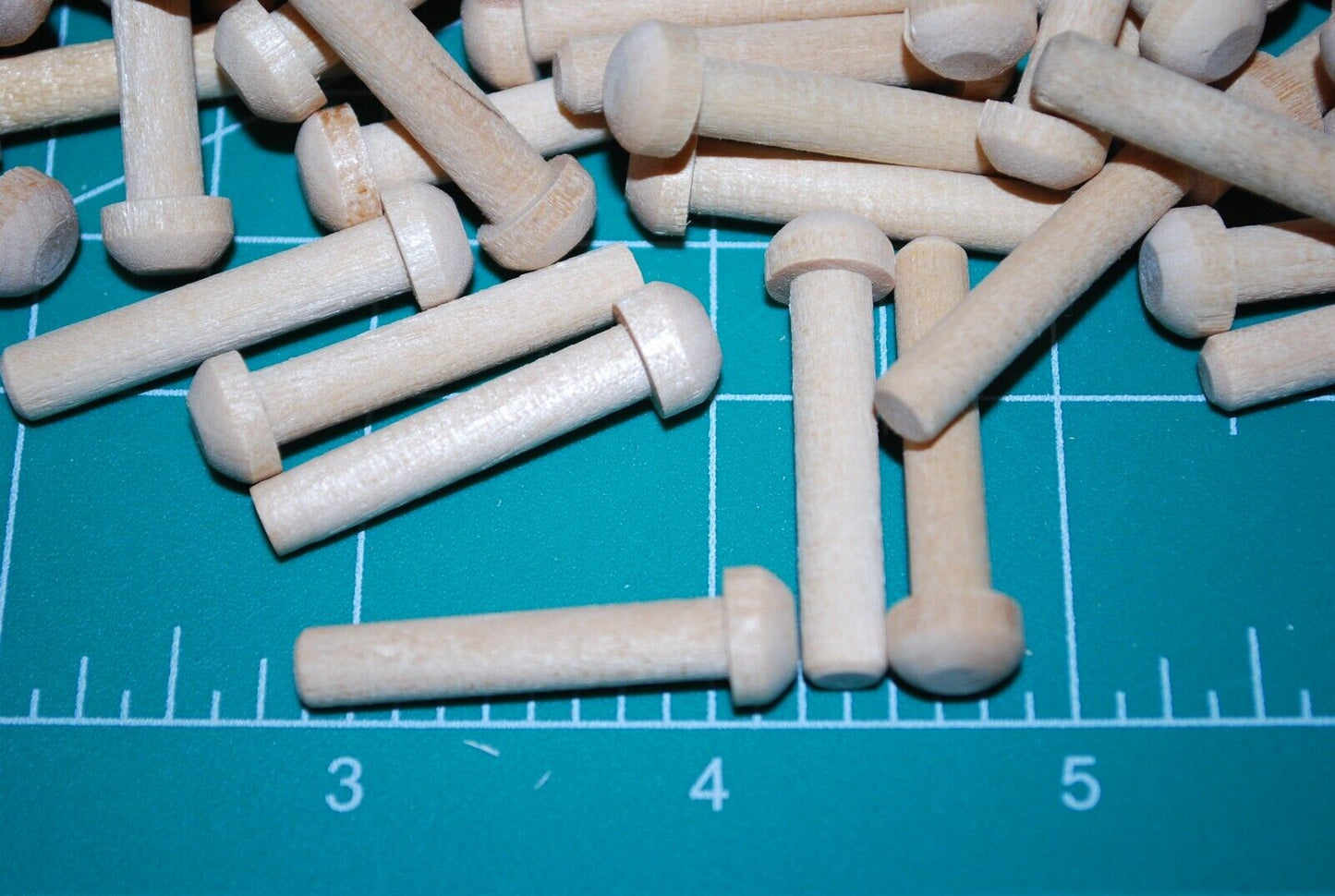 7/32" Tenon x 1-3/8" Unfinished Hardwood Toy Axle Peg 100pc Packs Lot #TA06
