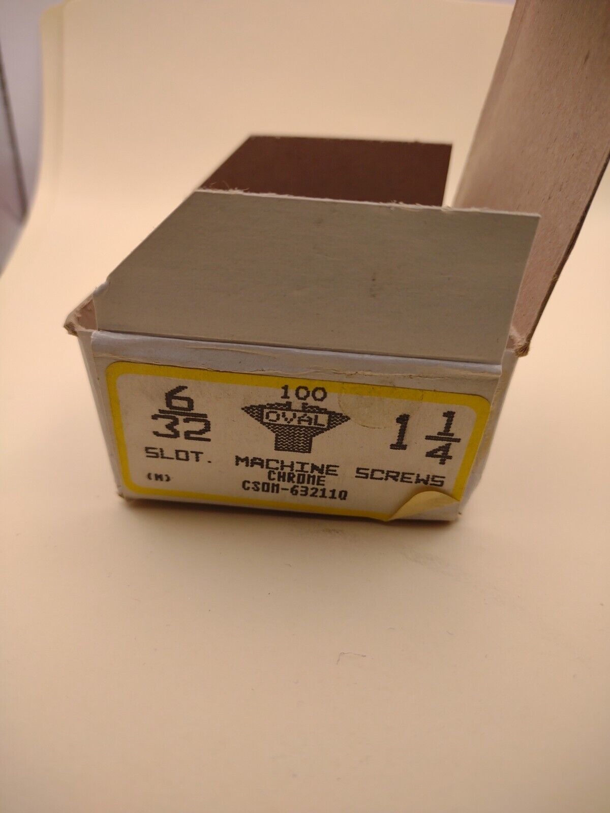 6-32 x 1-1/4" Oval Head Slotted Chrome Brass Machine Screws (100 Box) NOS CBMS07