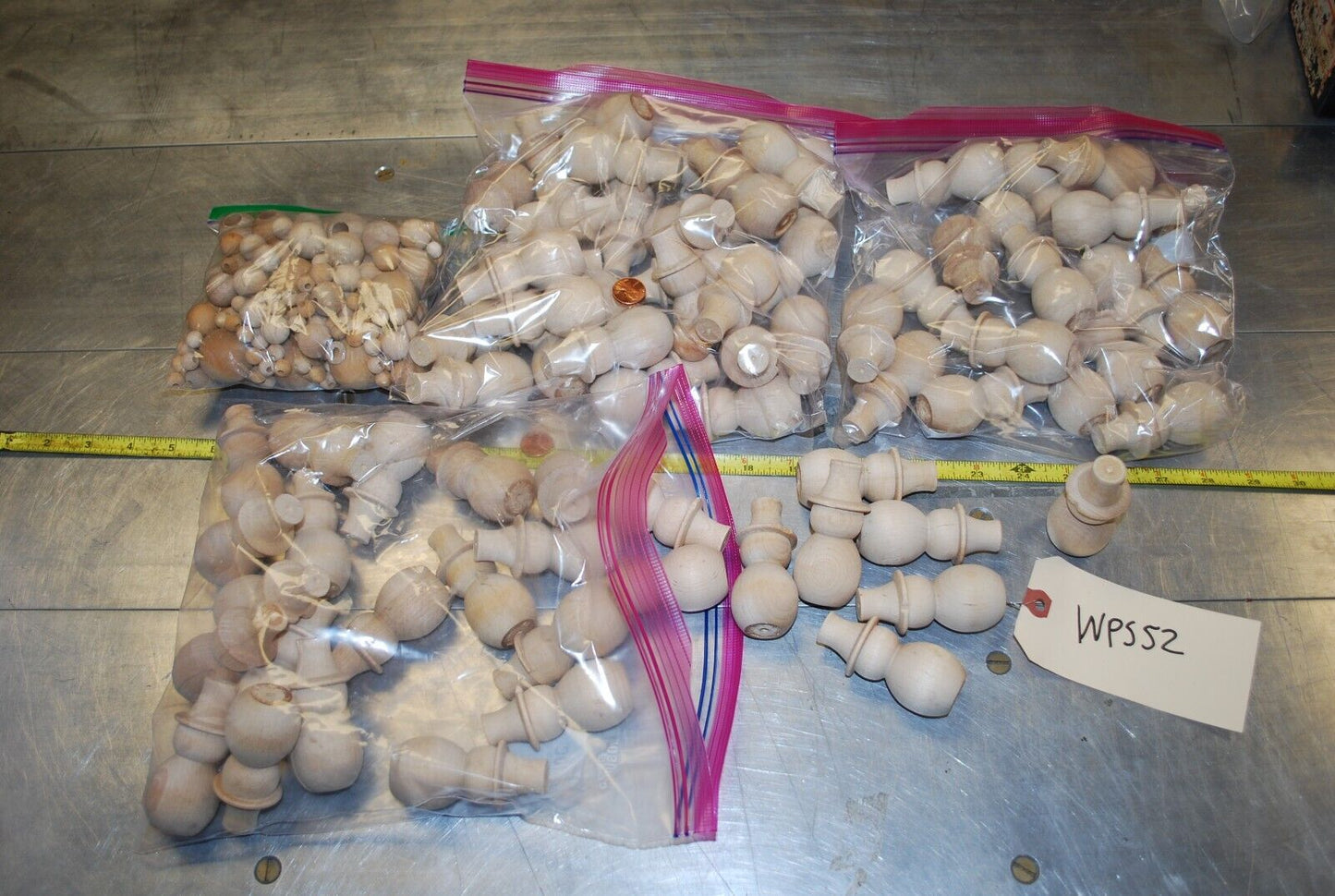 Snowmen, Assort Beads, Wooden Craft Parts / Shapes Mix - Actual Lot – WPS52