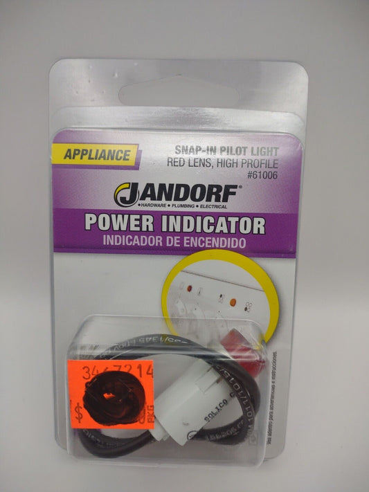 Jandorf Power Indicator Rtry Snap-In PILOT LIGHT Red Lens High Profile 61006 E33