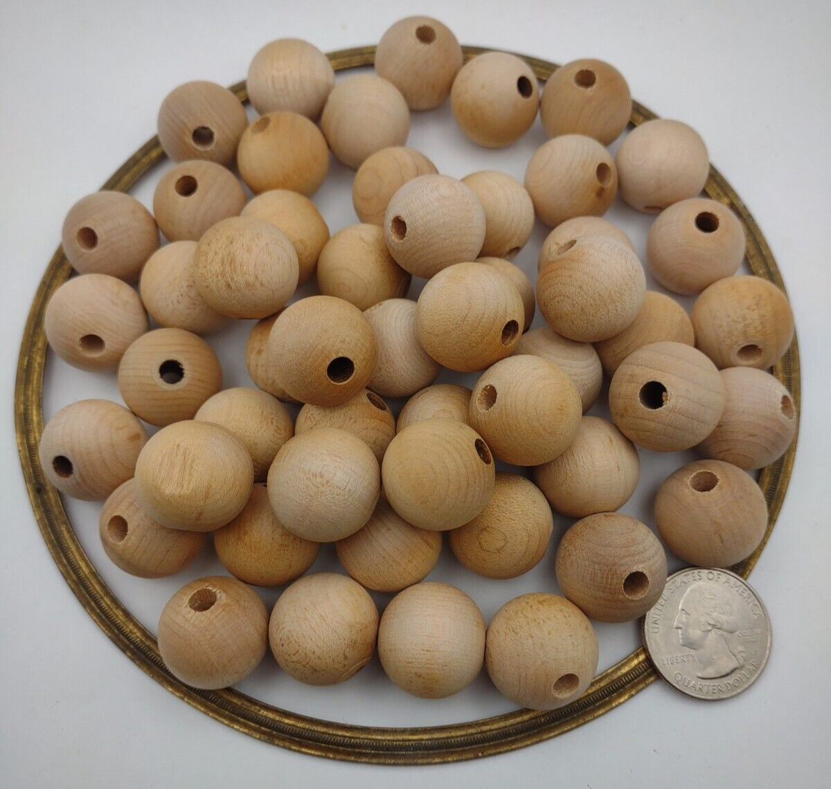 3/4" Dia 5/32" hole Unfinished Wood Round Ball Beads 50pc Packs Lot #WB02