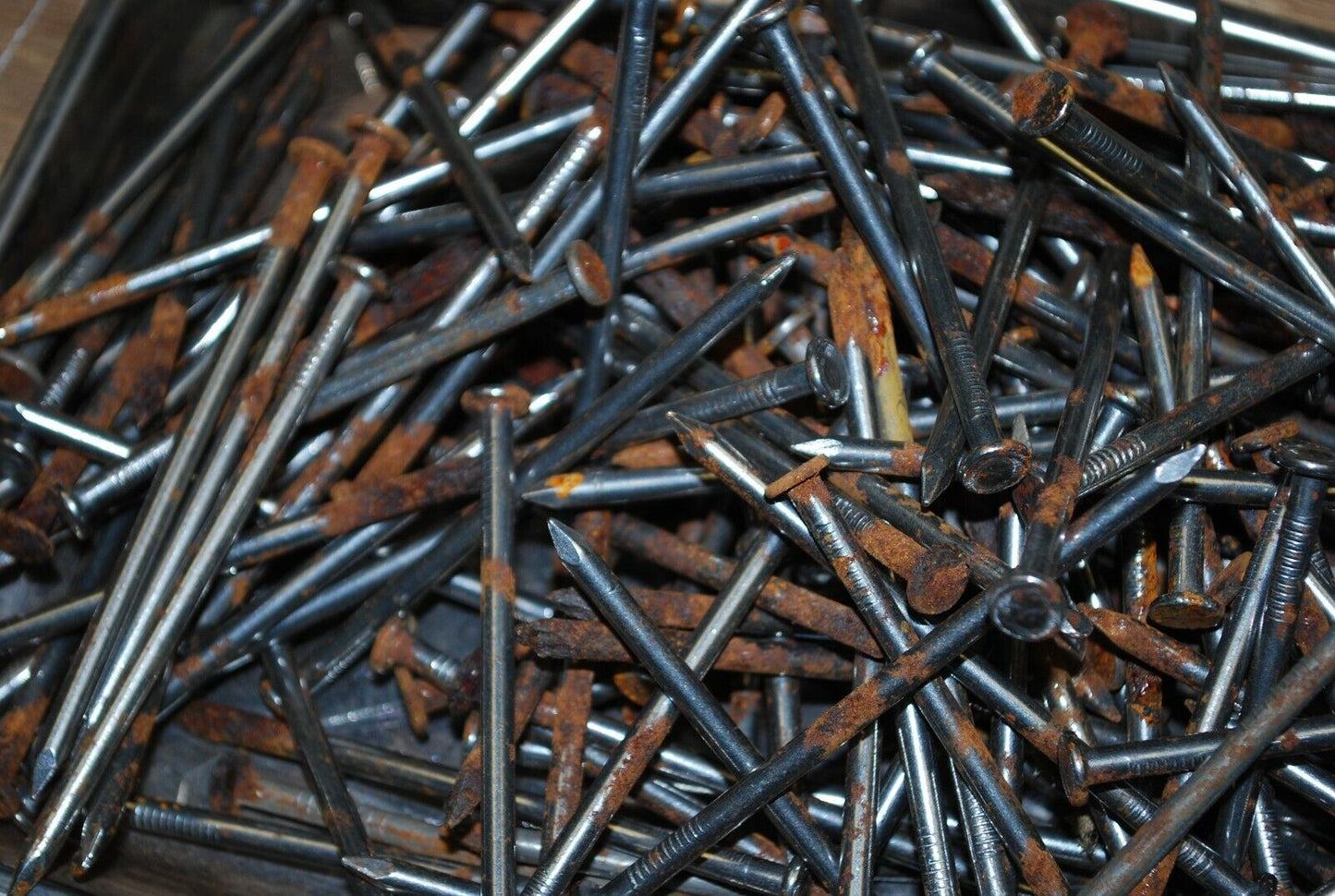16D 3.5" - 5lbs Rustic Weather aged Steel Nails - Steampunk Hardware - #NB10