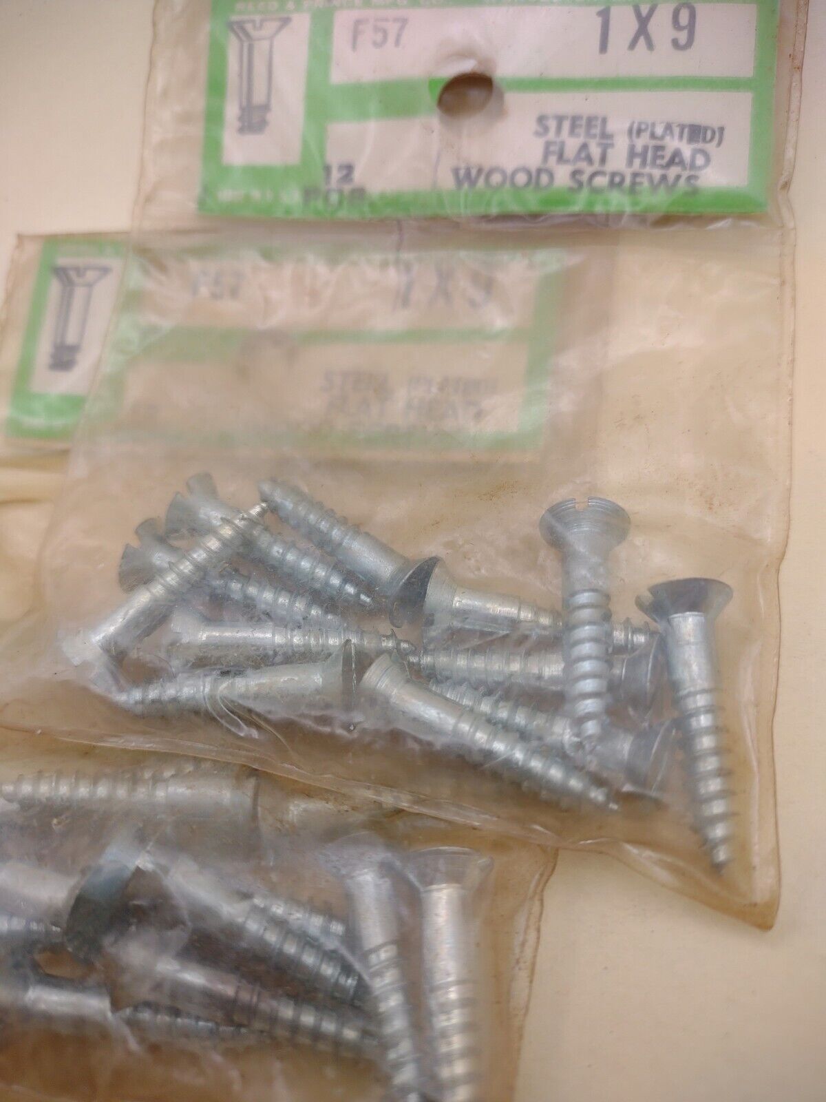 #9 x 1" Slotted Flat Head Reed & Prince Wood Screws (36pcs) NOS Lot RP033