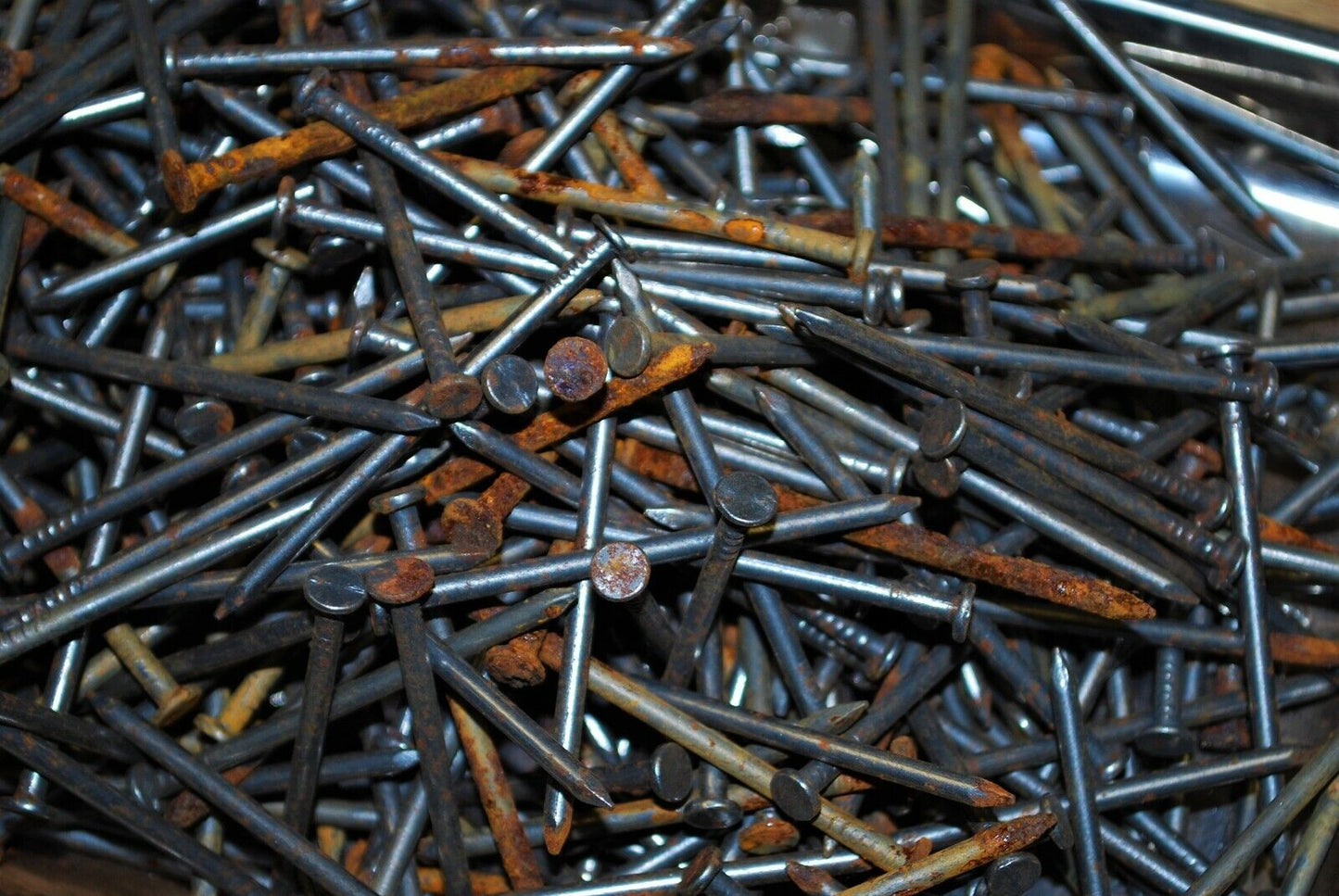 8D 2.5" - 5lbs Rustic Weather aged Steel Nails - Steampunk Hardware - #NB09
