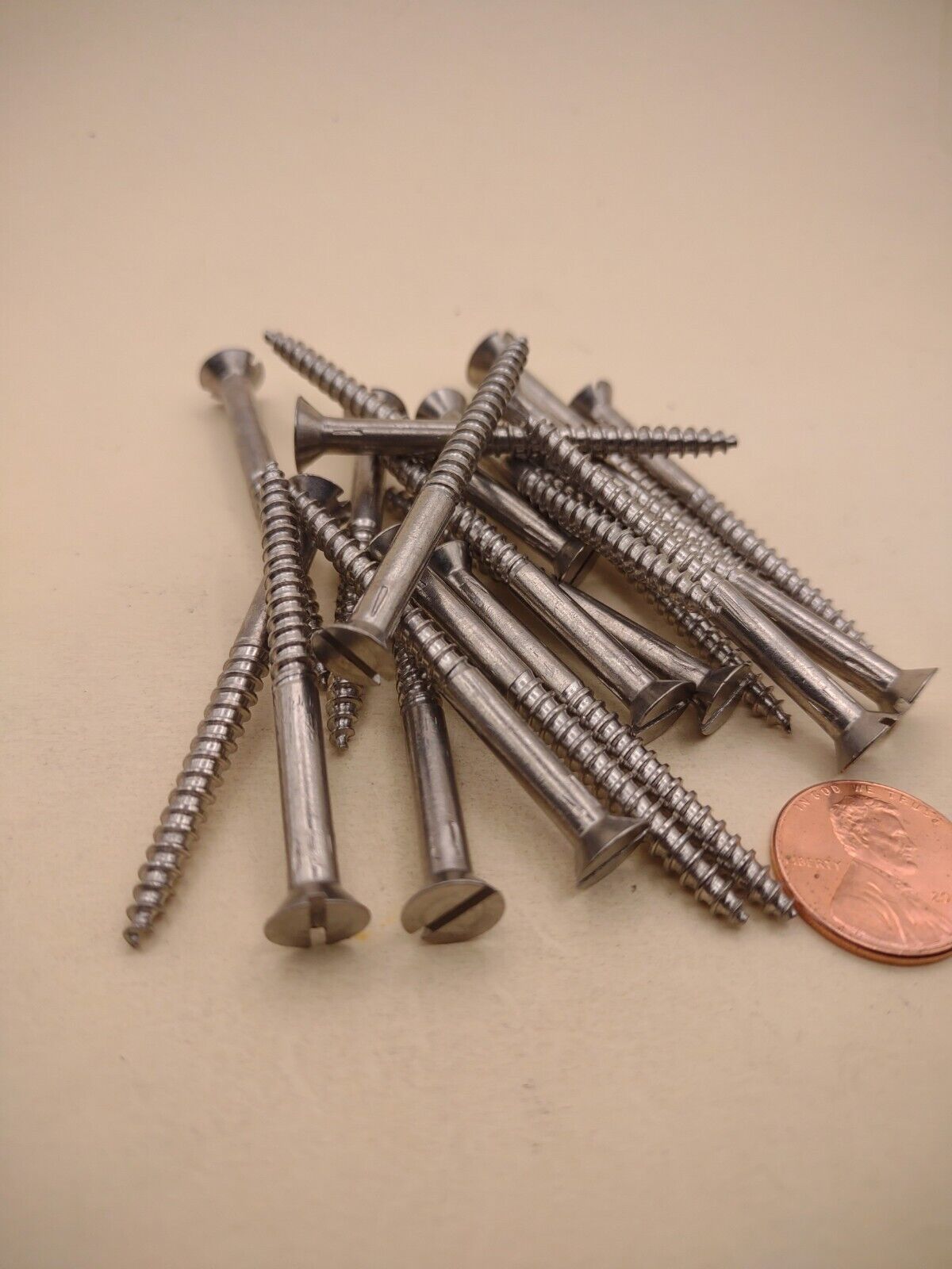 #8 x 2" 18-8 Stainless Flat Head Slotted Marine Wood Screws (20) pack SSWS13
