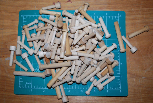 Mixed Various Unfinished Hardwood Toy Axle Peg 7-8oz 100+ pc Packs Lot #TA01