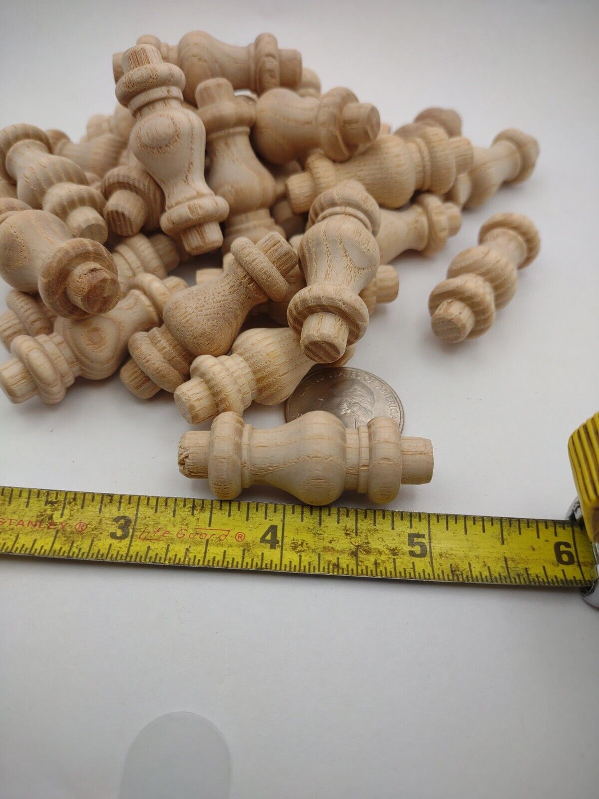 1-11/16" x 5/8" Unfinished Wooden Mini Spindles *OAK* (25pc) Packs Lot #SPIN06