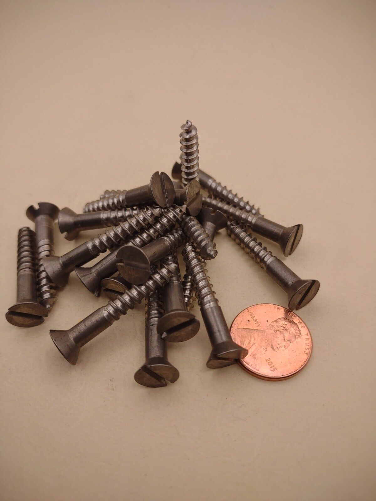 #10 x 1-1/4" 18-8 Stainless Flat Head Slotted Marine Wood Screws (20 pack SSWS19