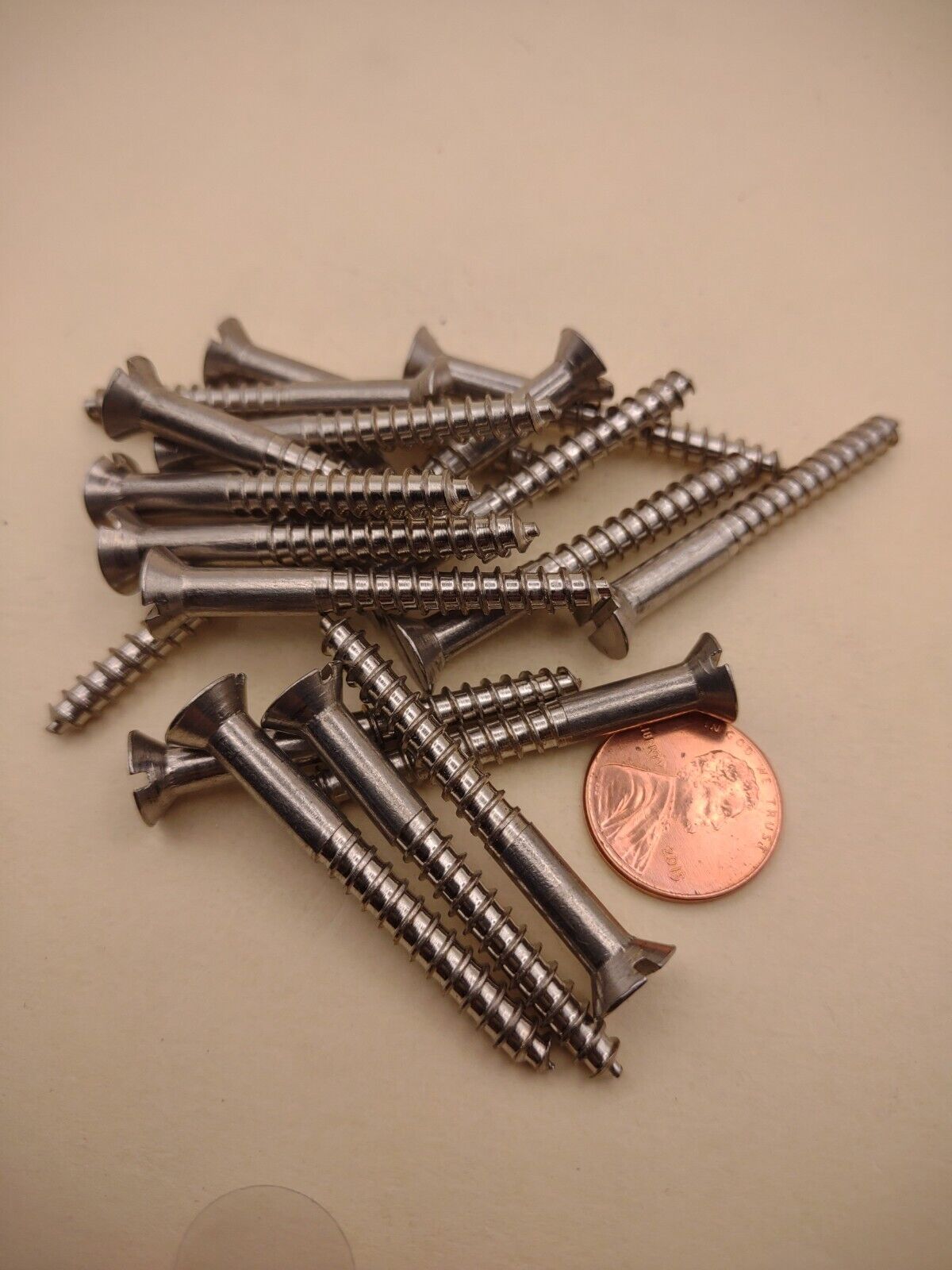 #10 x 1-3/4" 18-8 Stainless Flat Head Slotted Marine Wood Screws (20 pack SSWS20