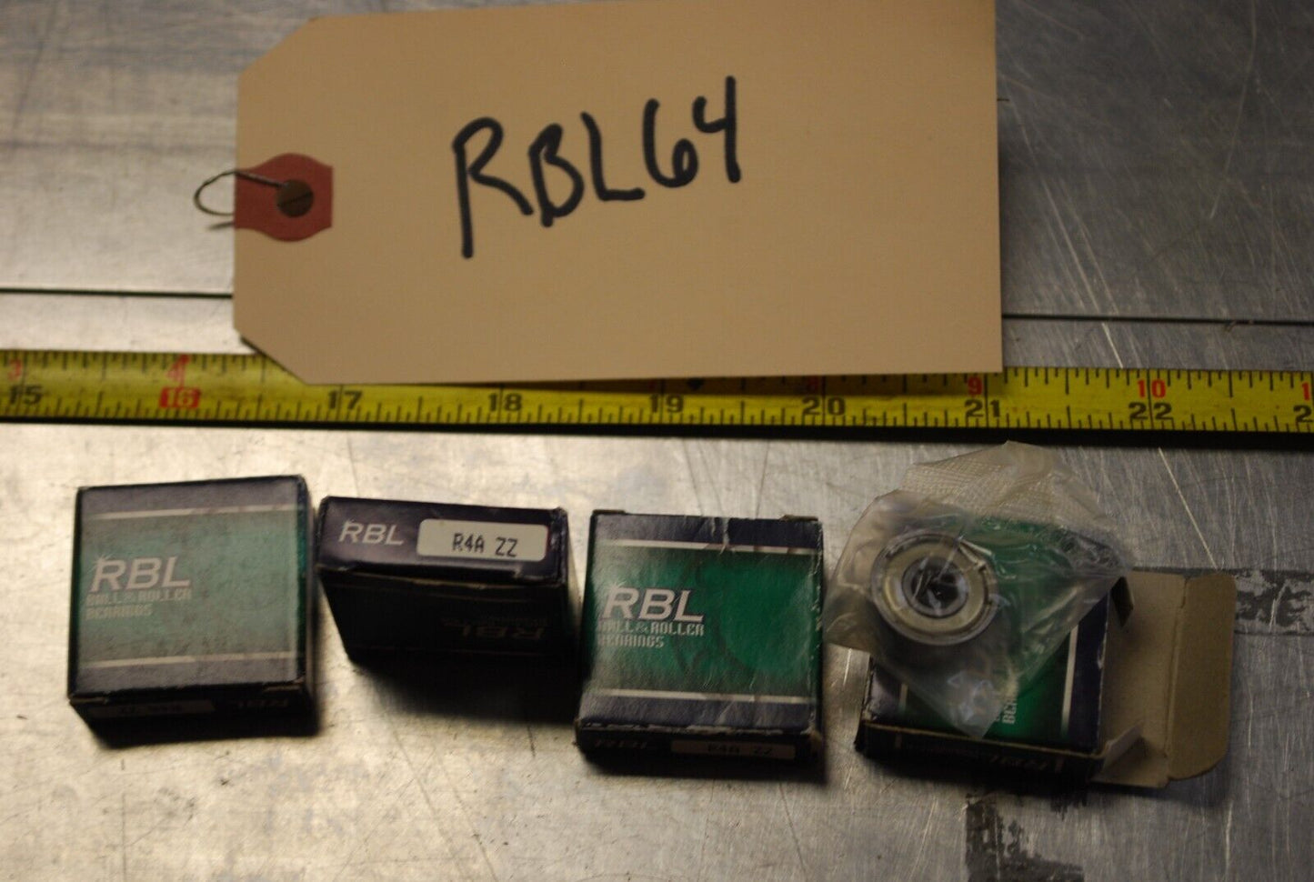 RBC R4A ZZ Ball Bearings - Lot of Qty (4) NOS - RBL064