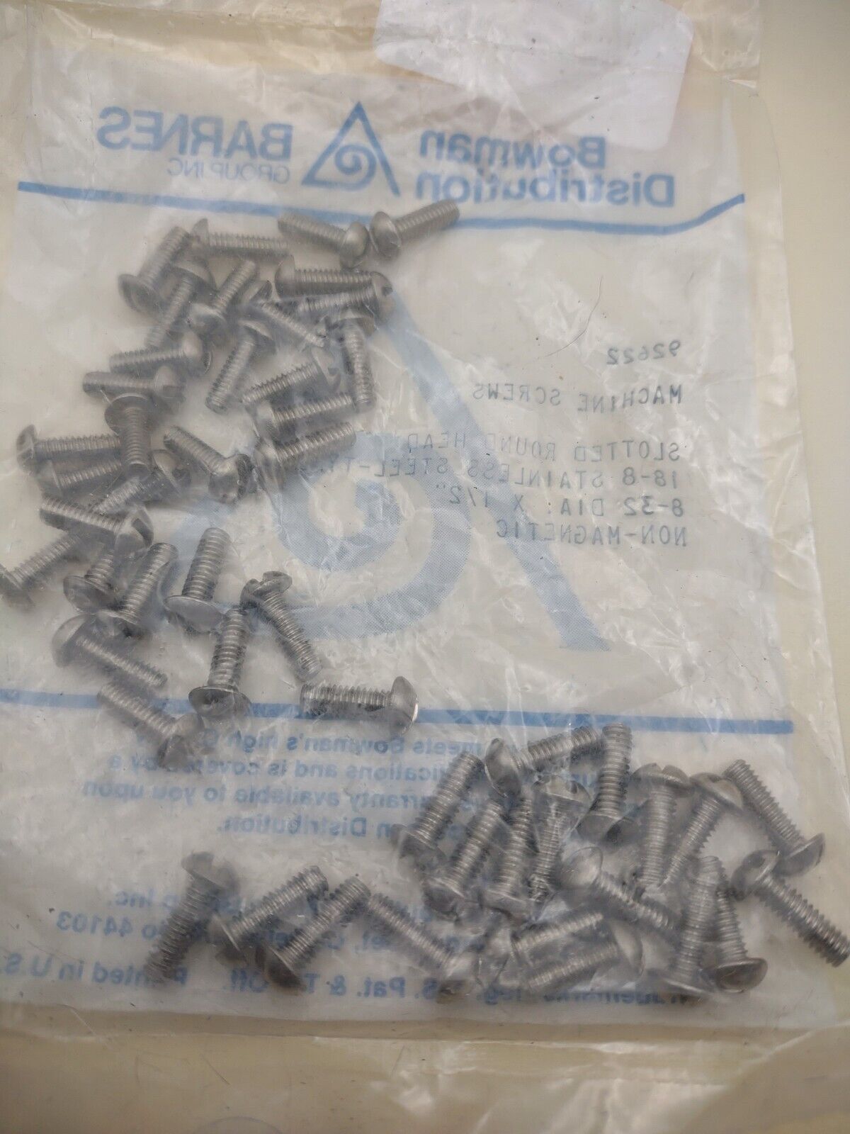 8-32 x 1/2" 18-8 Stainless Round Head Slotted Machine Screws 50 pack SSMS02