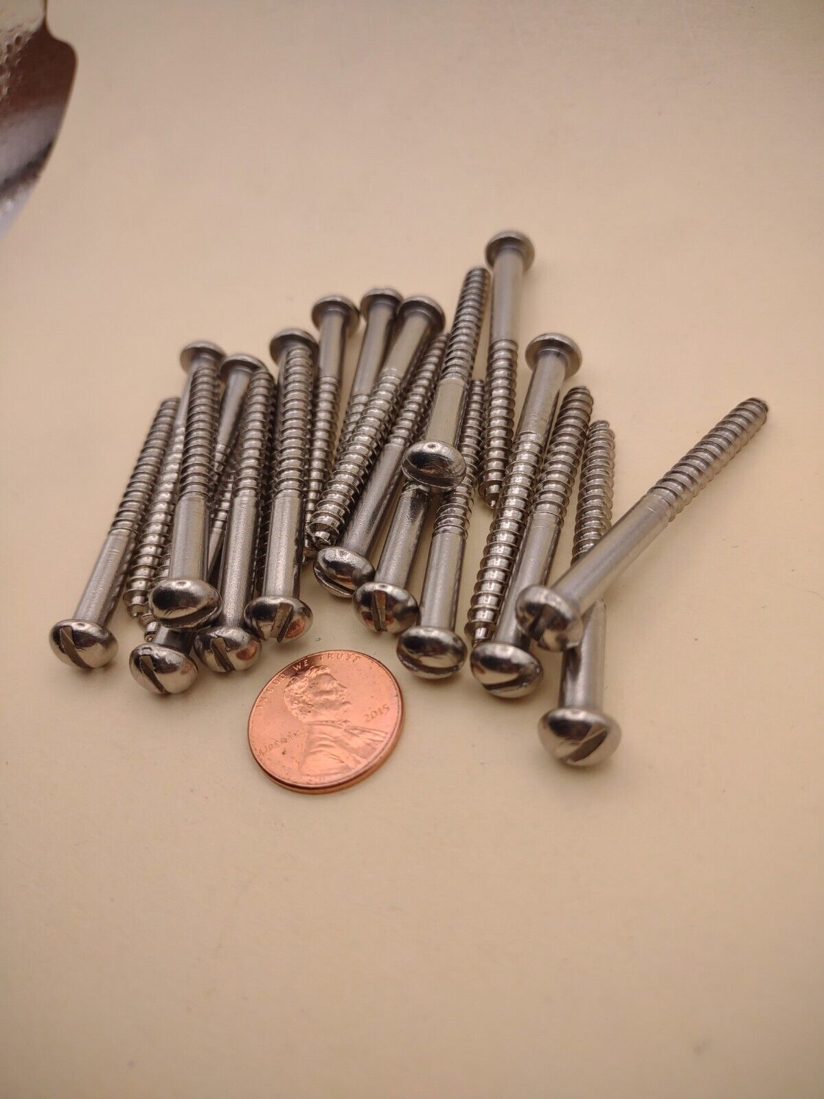 #10 x 2" 18-8 Stainless Round Head Slotted Marine Wood Screws (20) pack SSWS54