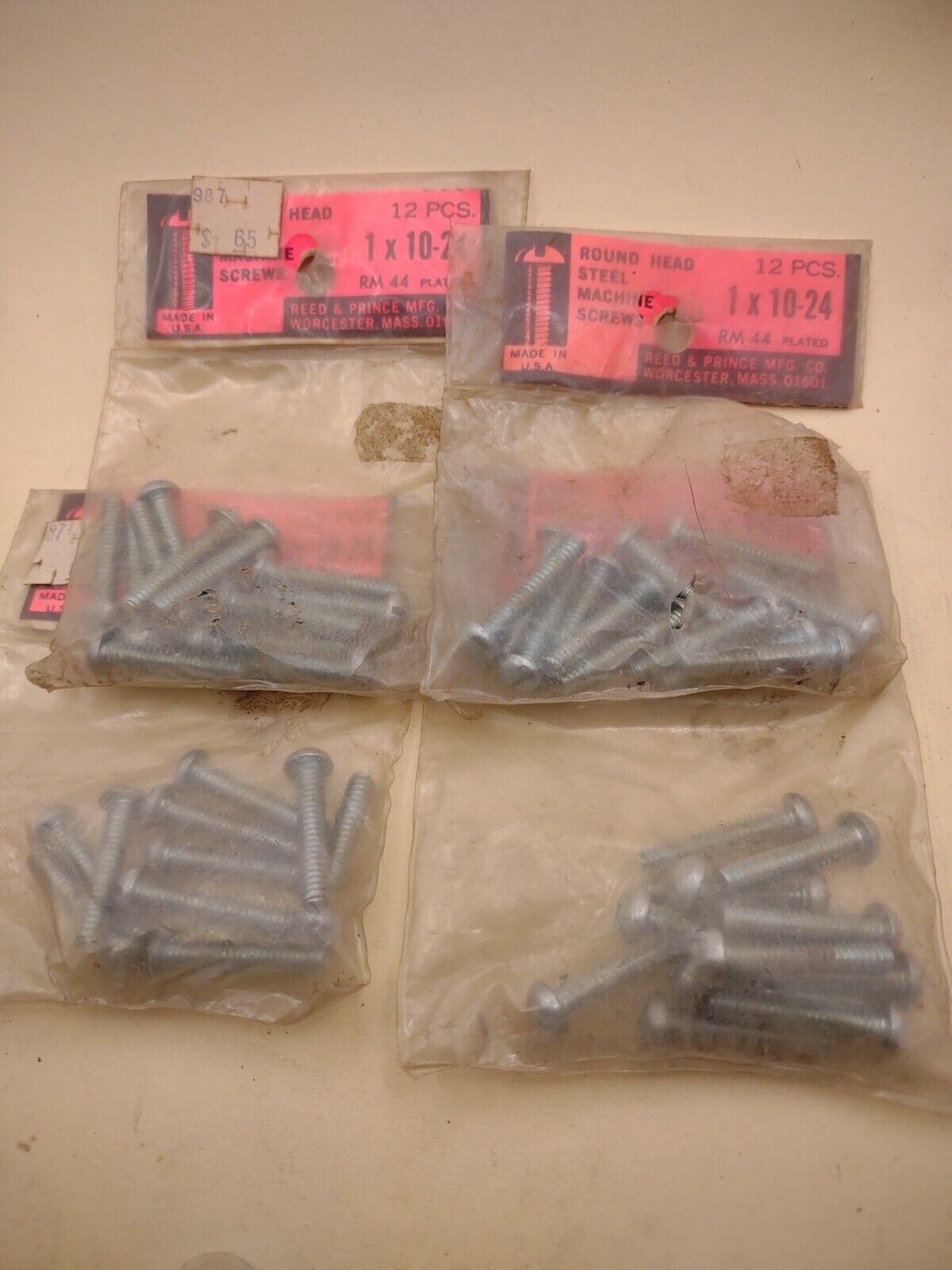 #10-24 x 1" Slotted Round Head Reed & Prince Machine Screws (48pcs) Lot RP138