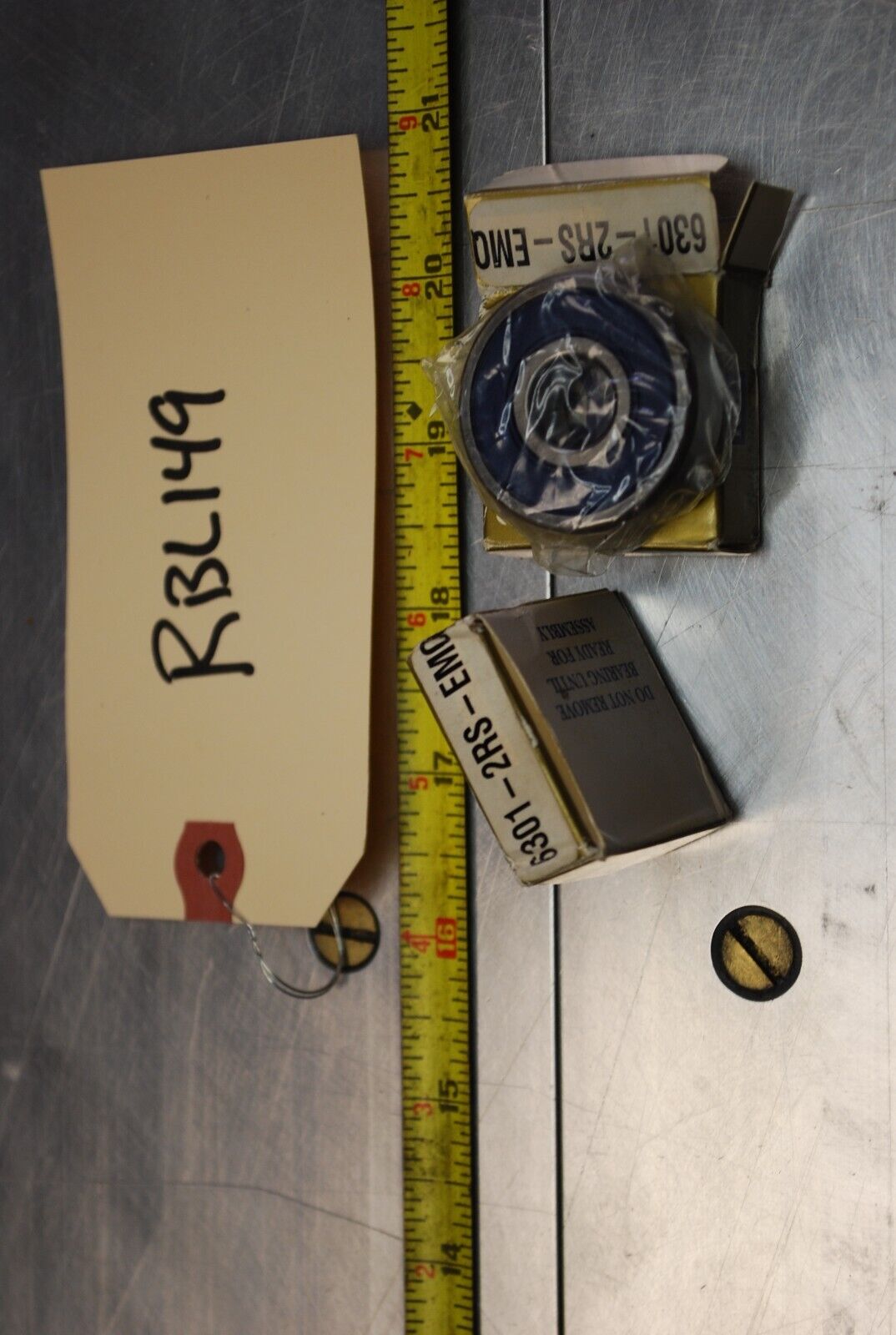 RBI 6301-2RS EMQ Ball Bearings - Lot of Qty (2) NOS - RBL149