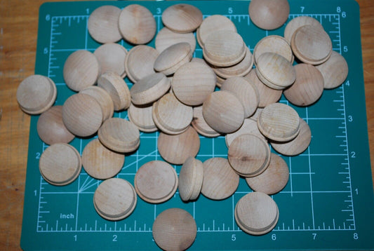 1" Mushroom Top Birch Wood Plugs 50pc Packs - PL02