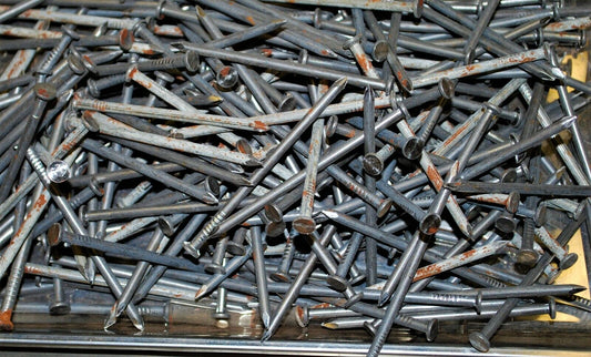 16D 3.5" - 5lbs Rustic Weather aged Steel Nails - Steampunk Hardware - #NB04
