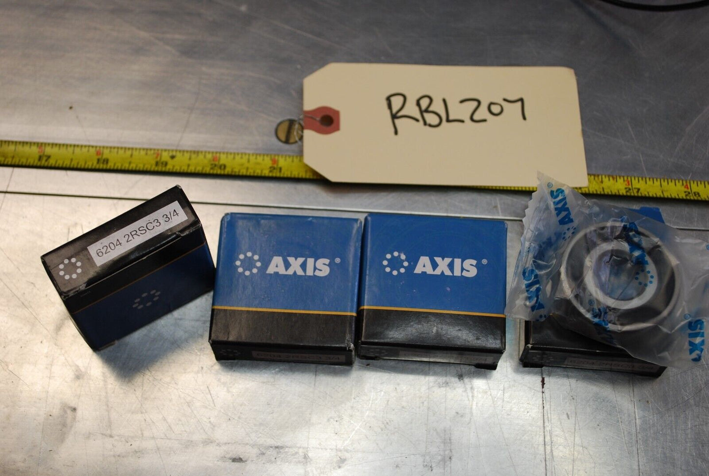 AXIS 6204 2KS C3 3/4 Ball Bearings - Lot of Qty (4) NOS - RBL207