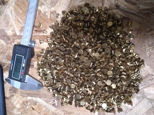 NOS .14x.23" Solid Brass Tubular Brake Rivets Approx 800pcs Full 1lb lots bulk