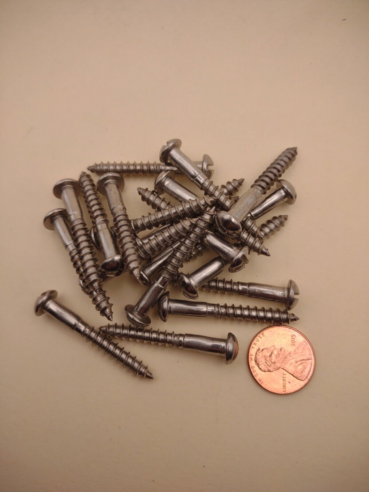 #10x 1-1/2" 18-8 Stainless Round Head Slotted Marine Wood Screws 20 pack SSWS48