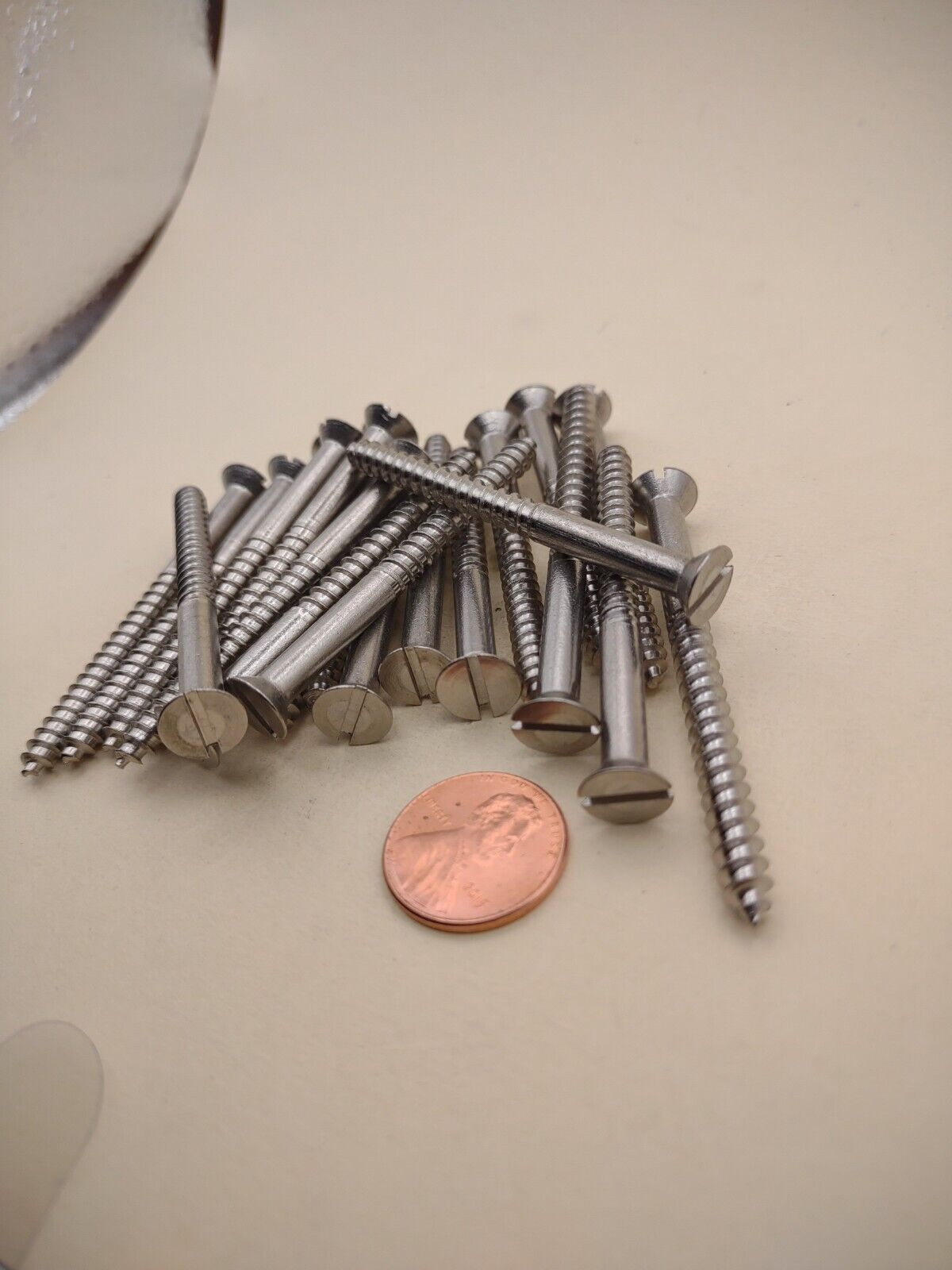 #10 x 2-1/4" 18-8 Stainless Flat Head Slotted Marine Wood Screws (20 pack SSWS21
