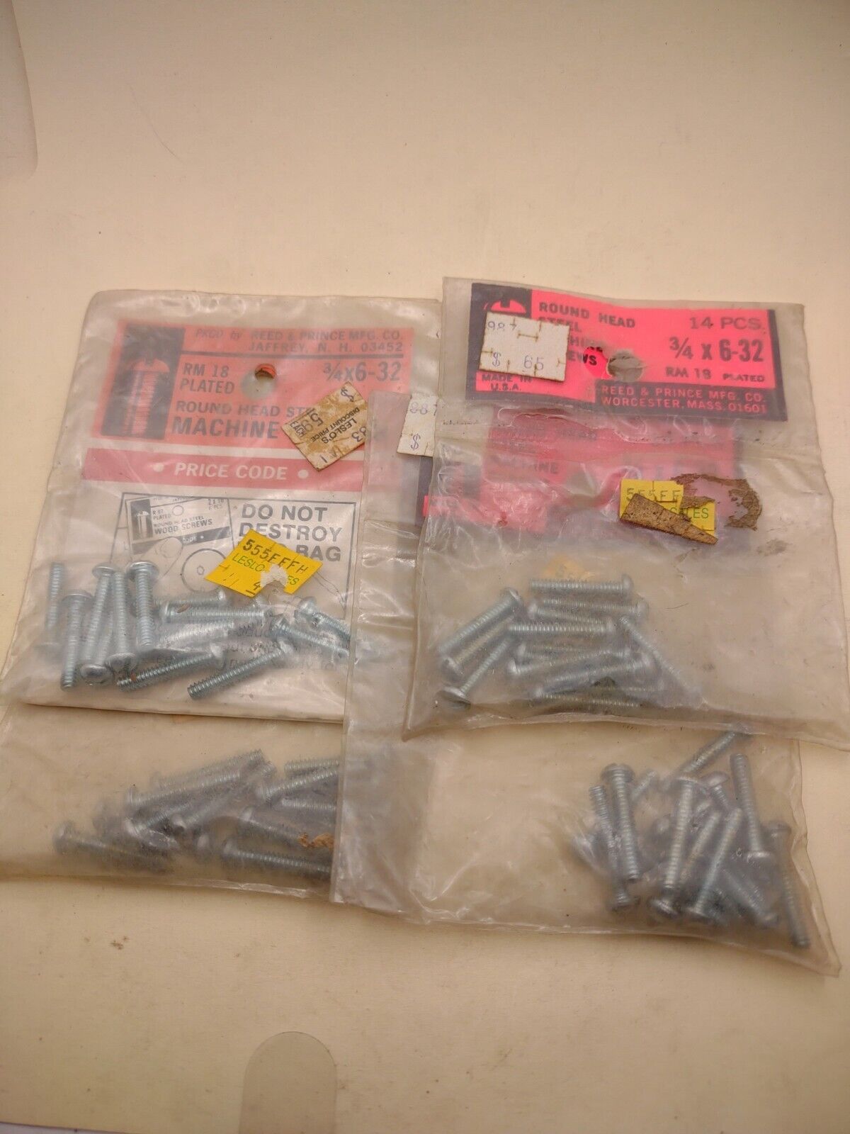 #6-32 x 3/4" Slotted Round Head Reed & Prince Machine Screws (56pcs) Lot RP134
