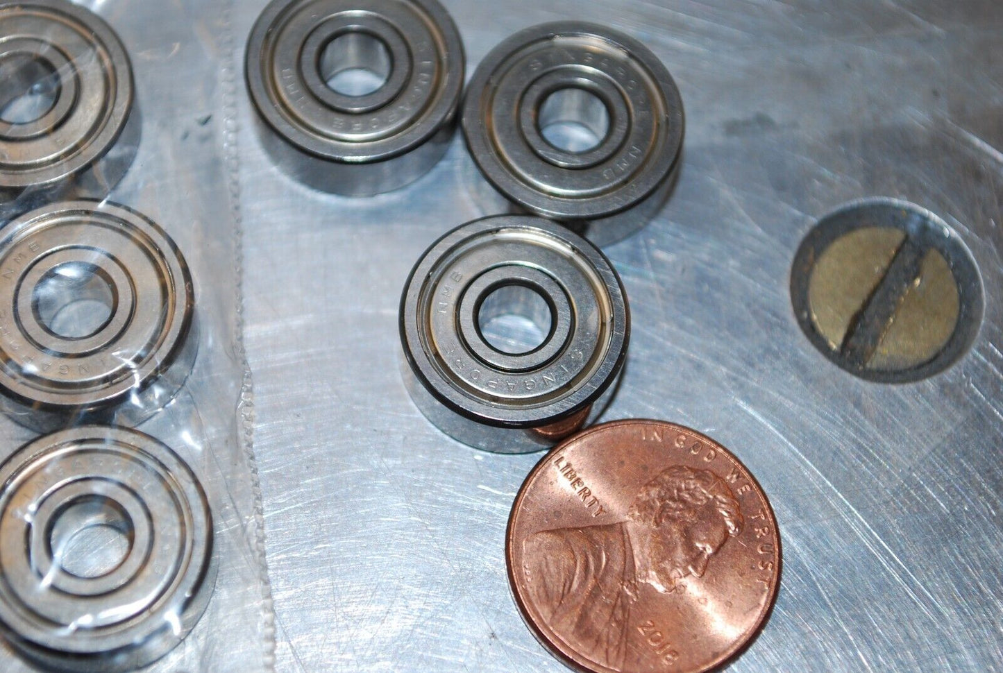 NMB .194" ID x .629" OD .235" T ZZ Ball Bearings - Lot of Qty (10) NOS - RBL303