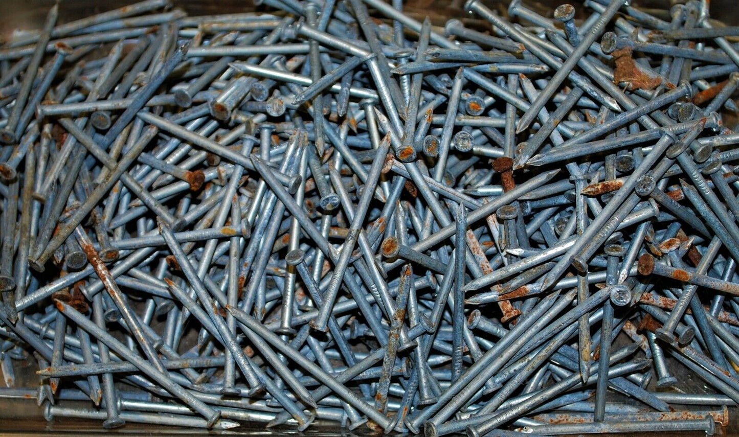 8D 2.5" - 5lbs Rustic Weather aged Steel Nails - Steampunk Hardware - #NB08