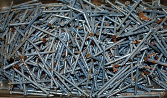 8D 2.5" - 5lbs Rustic Weather aged Steel Nails - Steampunk Hardware - #NB08