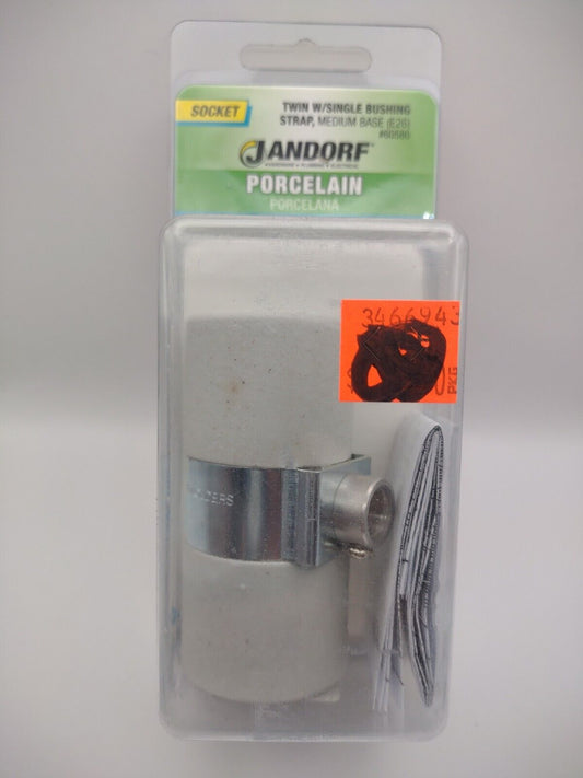 Jandorf PORCELAIN Medium Base (E26) Twin w/Single Bushing Strap SOCKET 60580 E46