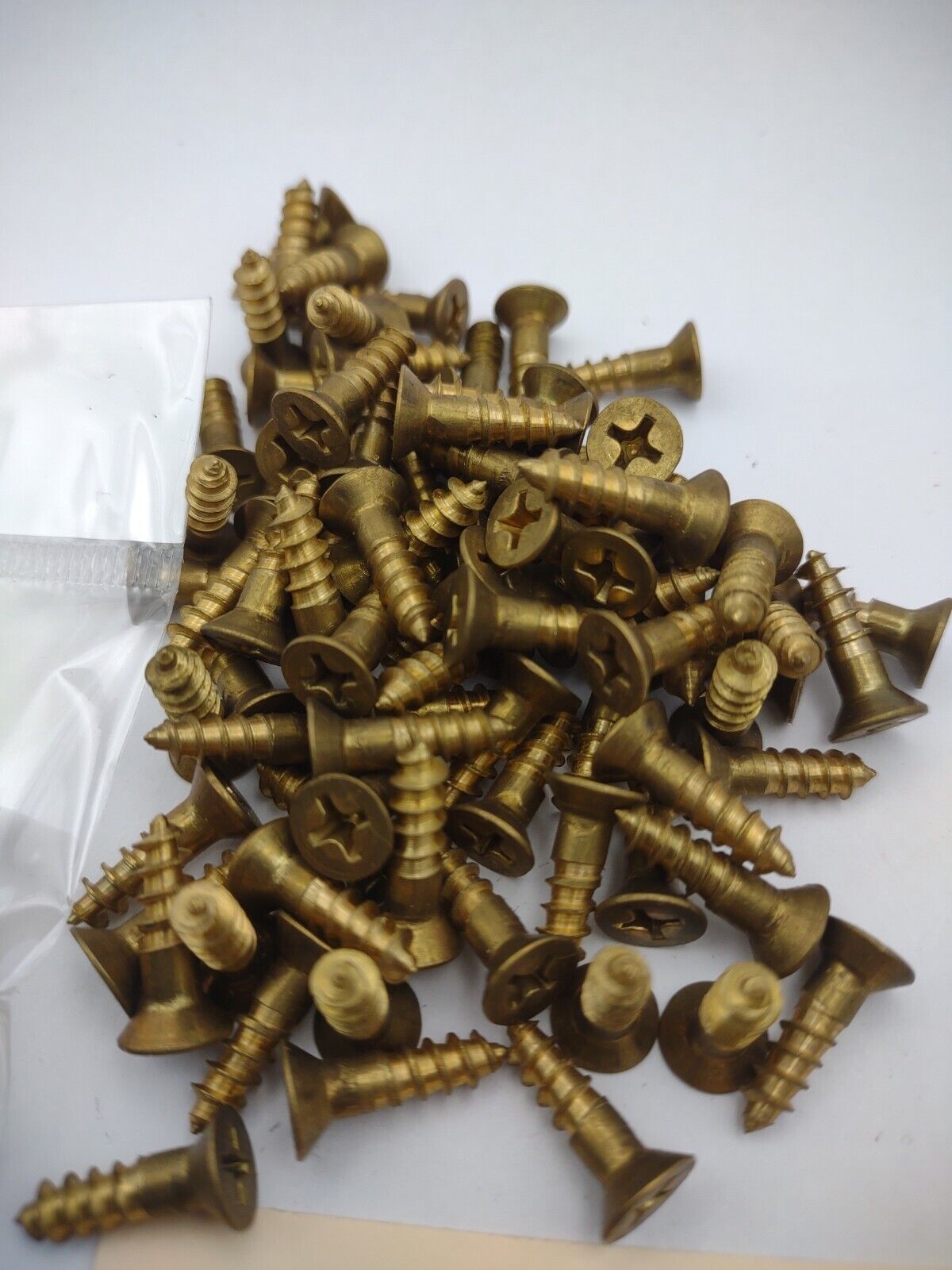 #8 x 5/8" Solid Brass Phillips FH Wood Screws (20) Pack- NOS - A002p