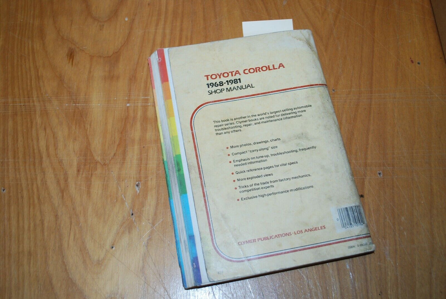 Clymer Repair Shop Manual/Guide - Toyota Corolla 1968-1981 - B027