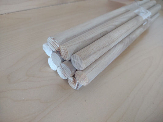 5/8" x 10-13" OAK Unfinished Wood Dowel Rods 10pc Packs Lot #DR02