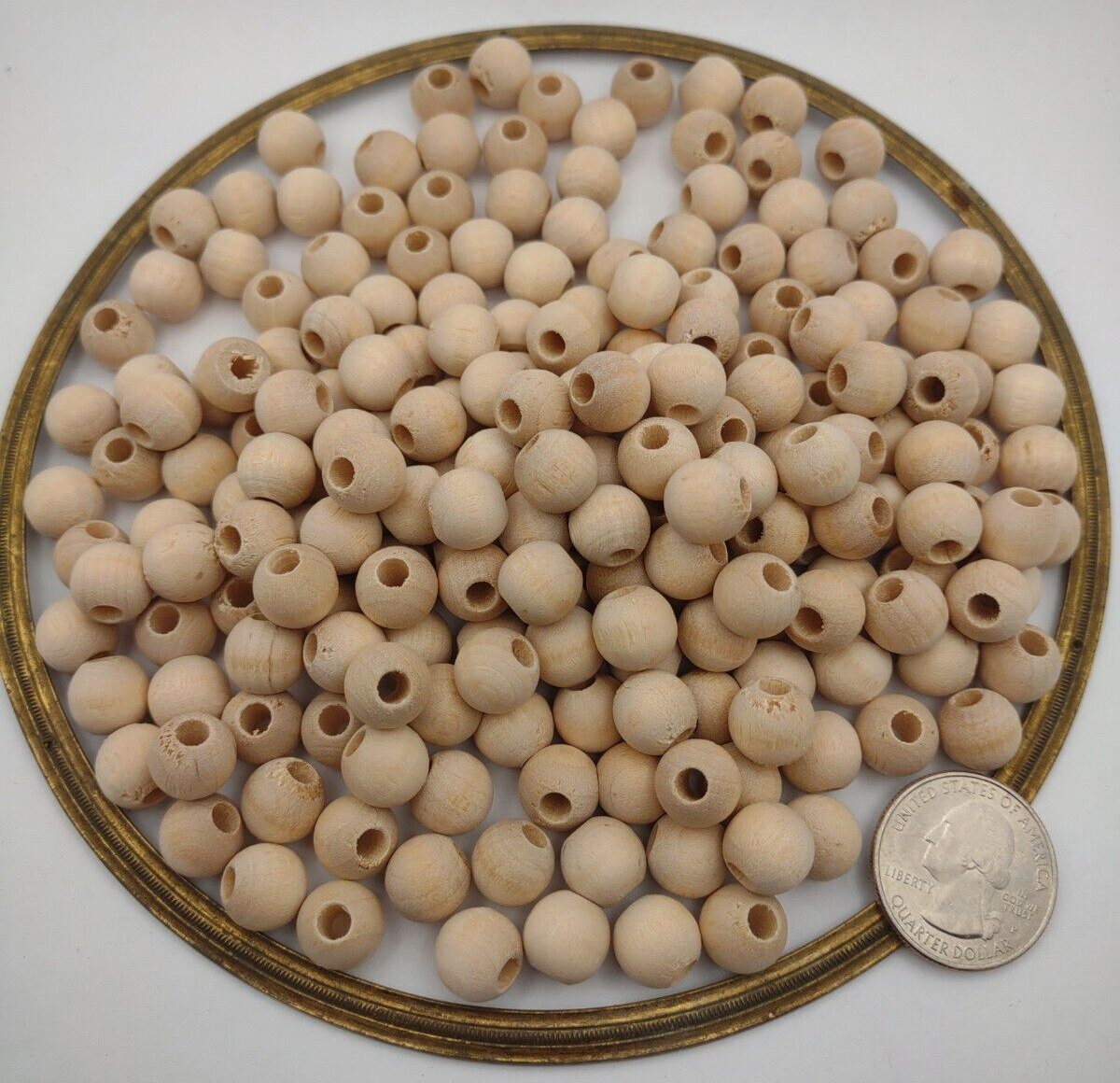 3/8" Dia 1/8" hole Unfinished Wood Round Ball Beads 200pc Packs Lot #WB05