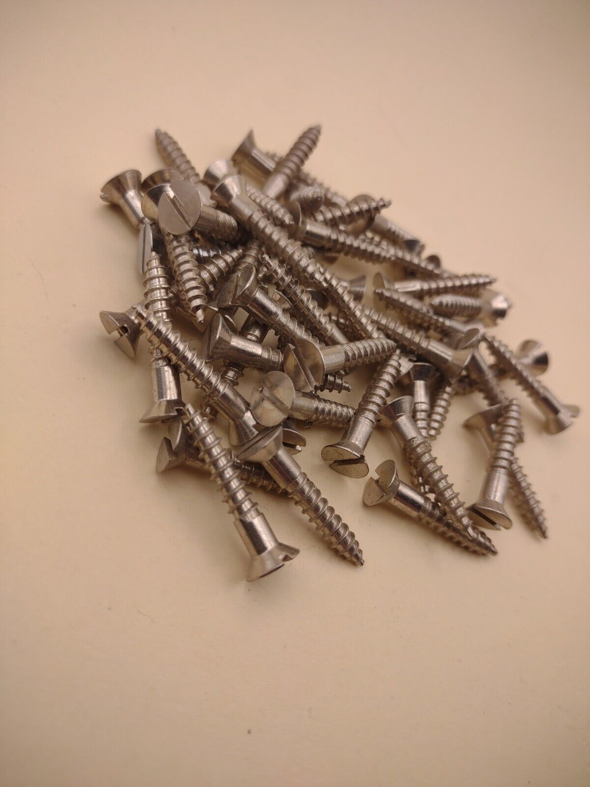 #8 x 1" 18-8 Stanless Slotted FH Wood Screws (50) Pack- NOS Bowman - SP04