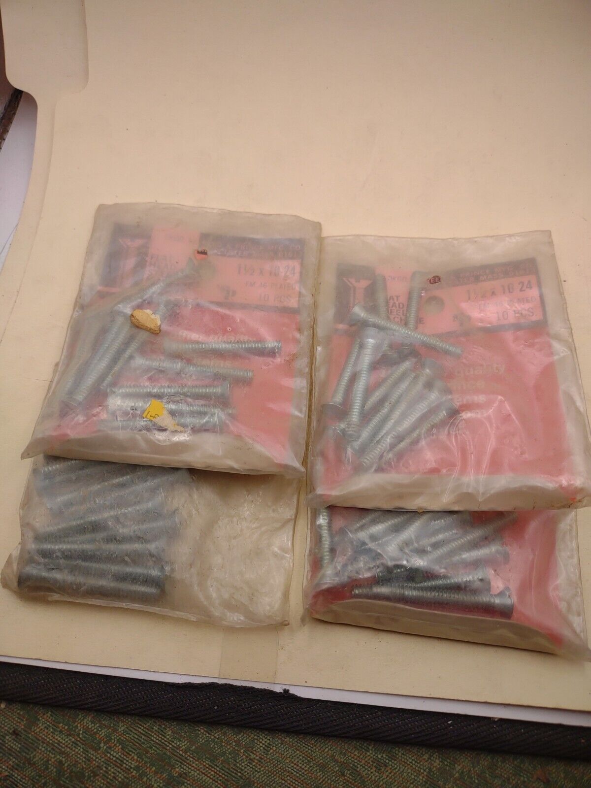 #10-24 x 1-1/2" Slotted Flat Head Reed & Prince Machine Screws (40pcs) Lot RP153