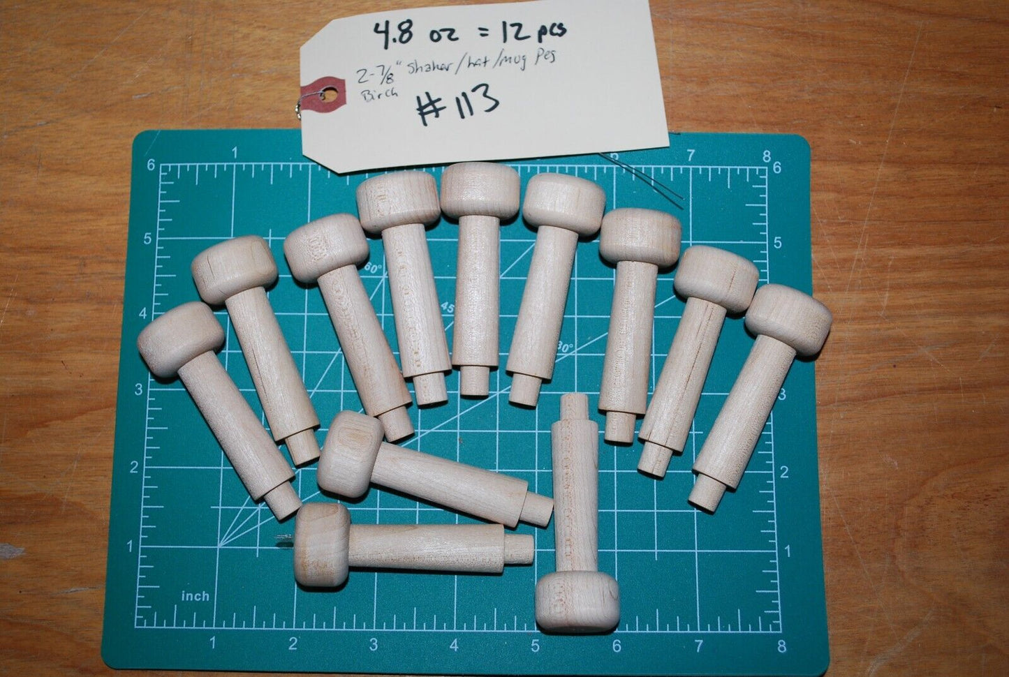 2-7/8" Unfinished Hardwood Shaker Peg - Coat hanger rack 12pc Packs Lot #SP05
