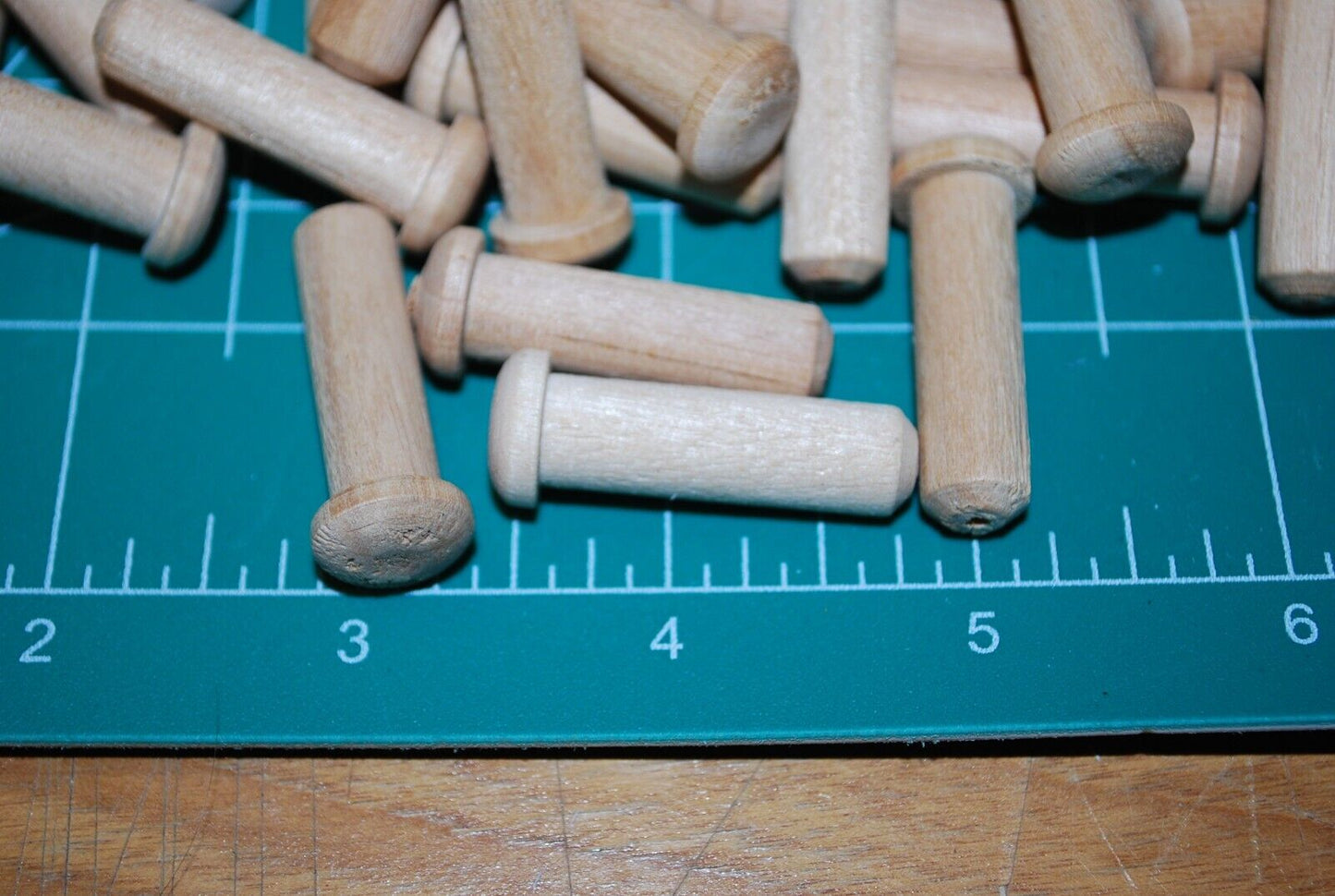 3/8" Tenon x 1-3/8" Unfinished Hardwood Toy Axle Peg 50pc Packs Lot #TA09