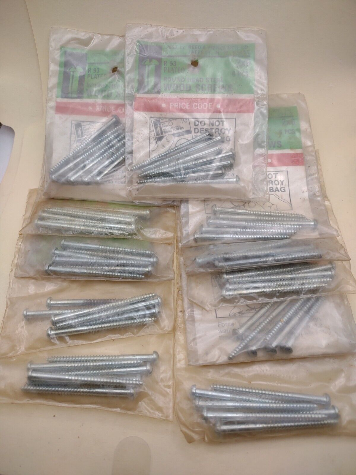 #6 x 2" Slotted Round Head Reed & Prince Wood Screws (66pcs) NOS Lot RP087