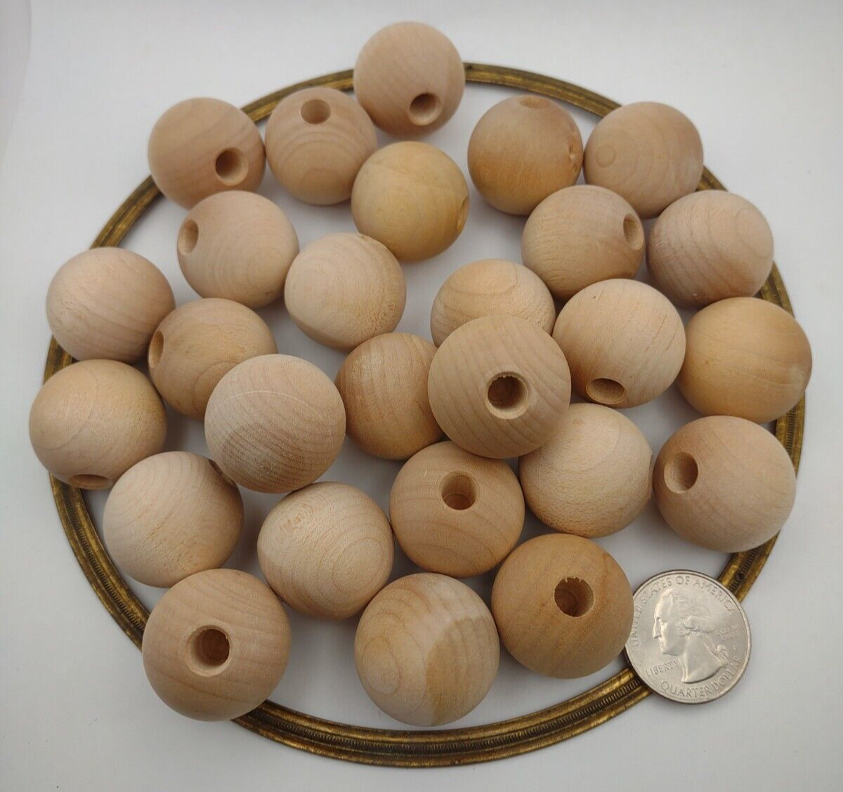 1" Dia. 7/32" hole Unfinished Wood Round Ball Dowel Cap 25pc Packs Lot #DC04