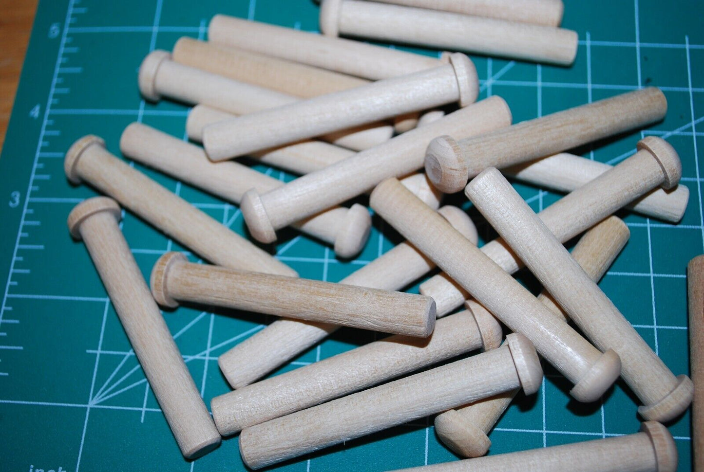 3/8" Tenon x 2-1/2" Duelly Unfinished Hardwood Toy Axle Peg 25pc Packs Lot #TA03