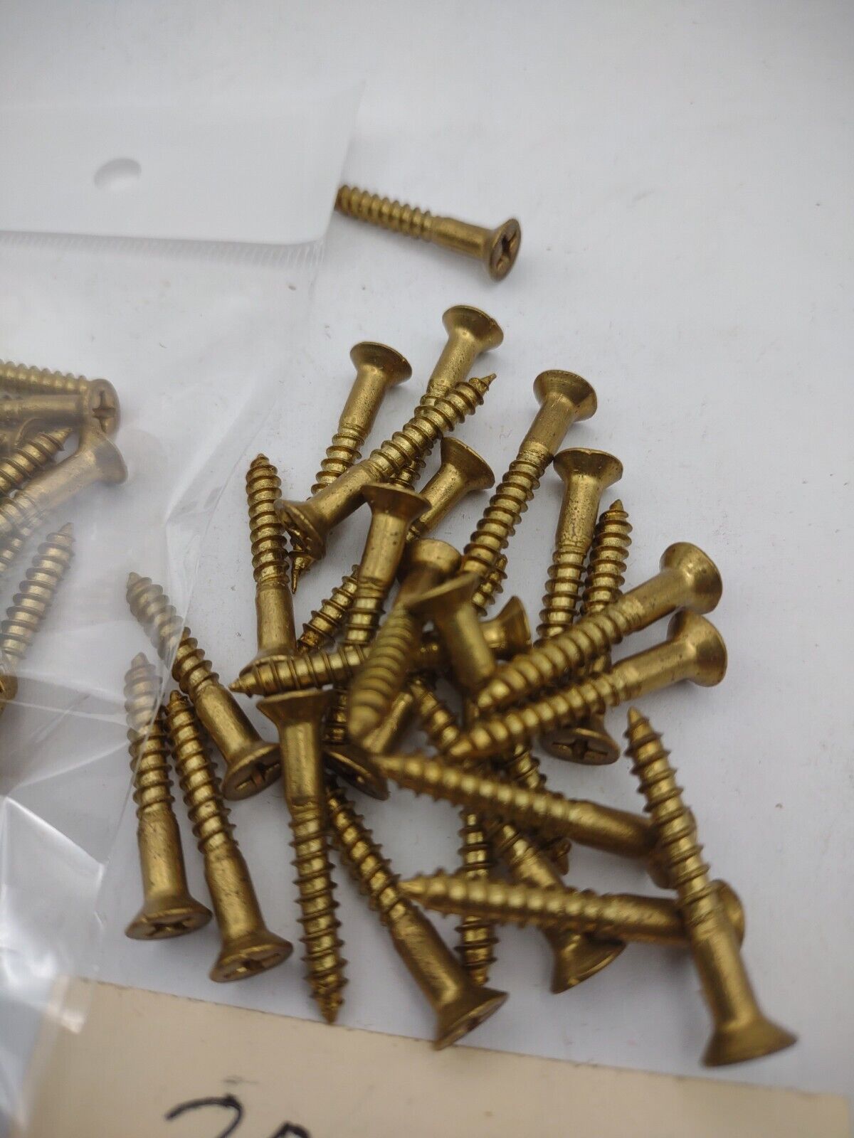#6 x 1" Solid Brass Phillips FH Wood Screws (20) Pack- NOS - A015p