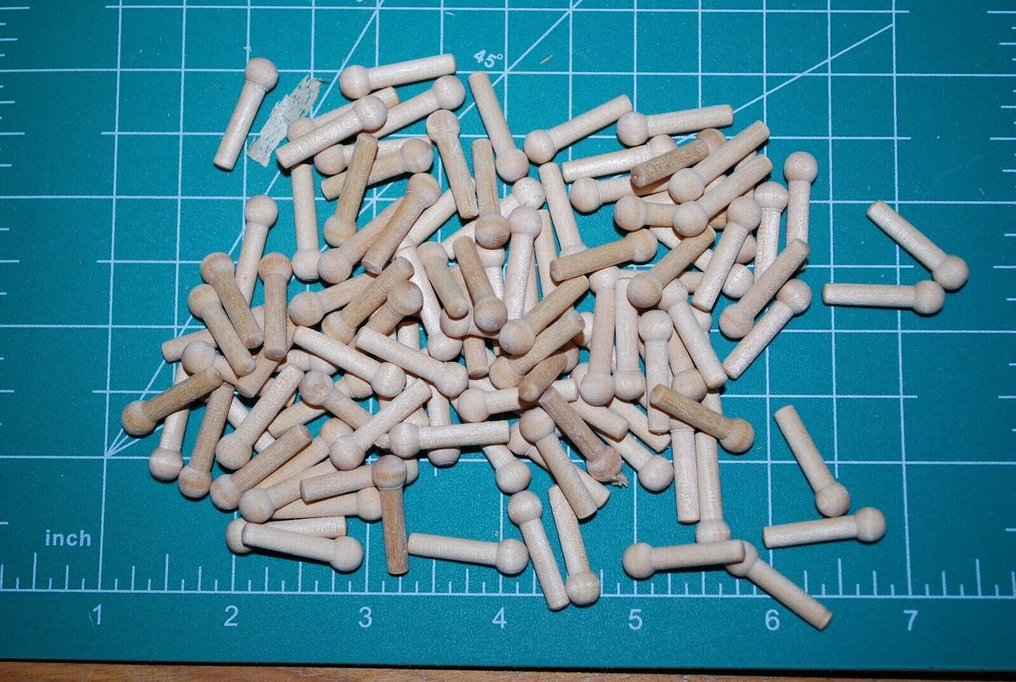 5/32" Tenon x 15/16" Unfinished Hardwood Toy Axle Peg 100pc Packs Lot #TA04