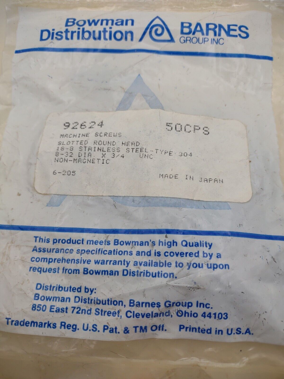 8-32 x 3/4" 18-8 Stainless Round Head Slotted Machine Screws 50 pack SSMS03