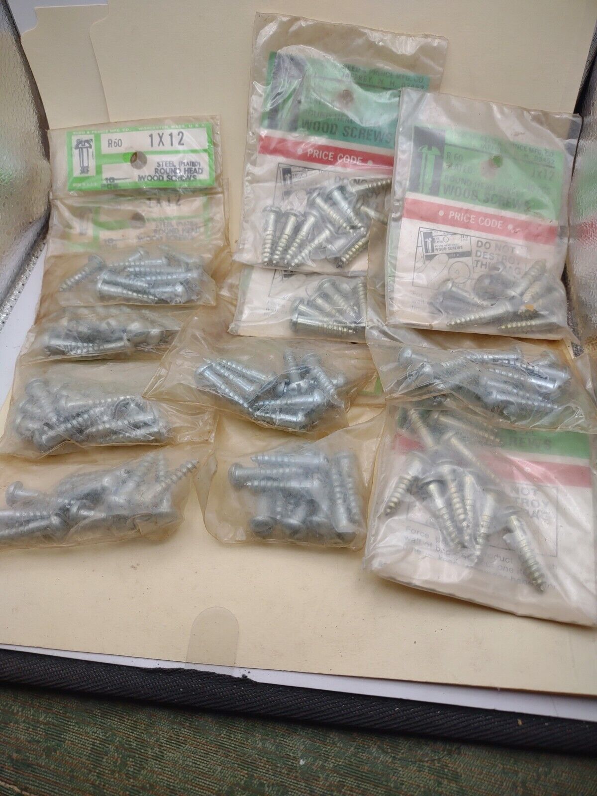 #12 x 1" Slotted Round Head Reed & Prince Wood Screws (110pcs) NOS Lot RP106