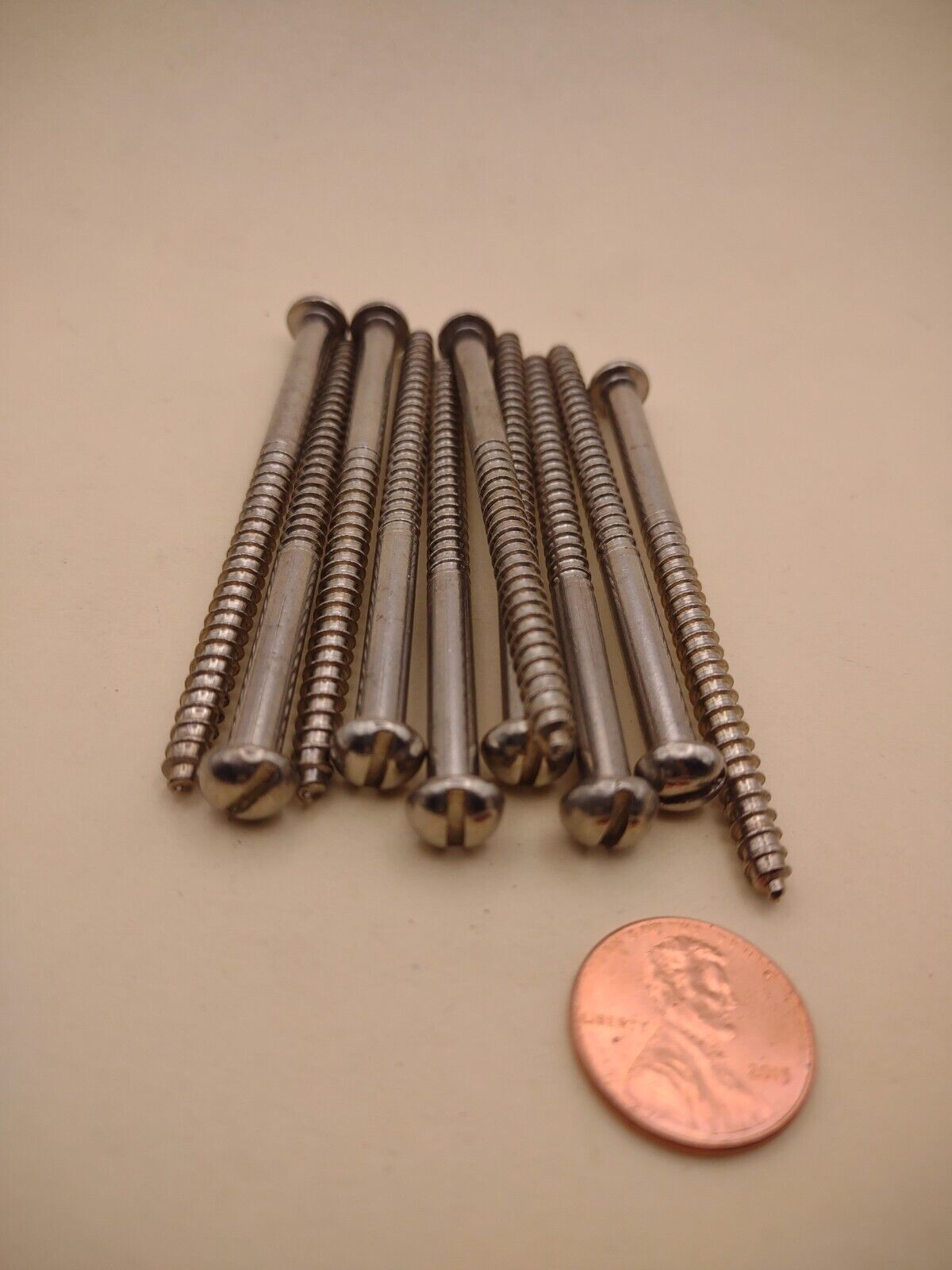 #10 x 3" 18-8 Stainless Round Head Slotted Marine Wood Screws (10) pack SSWS60