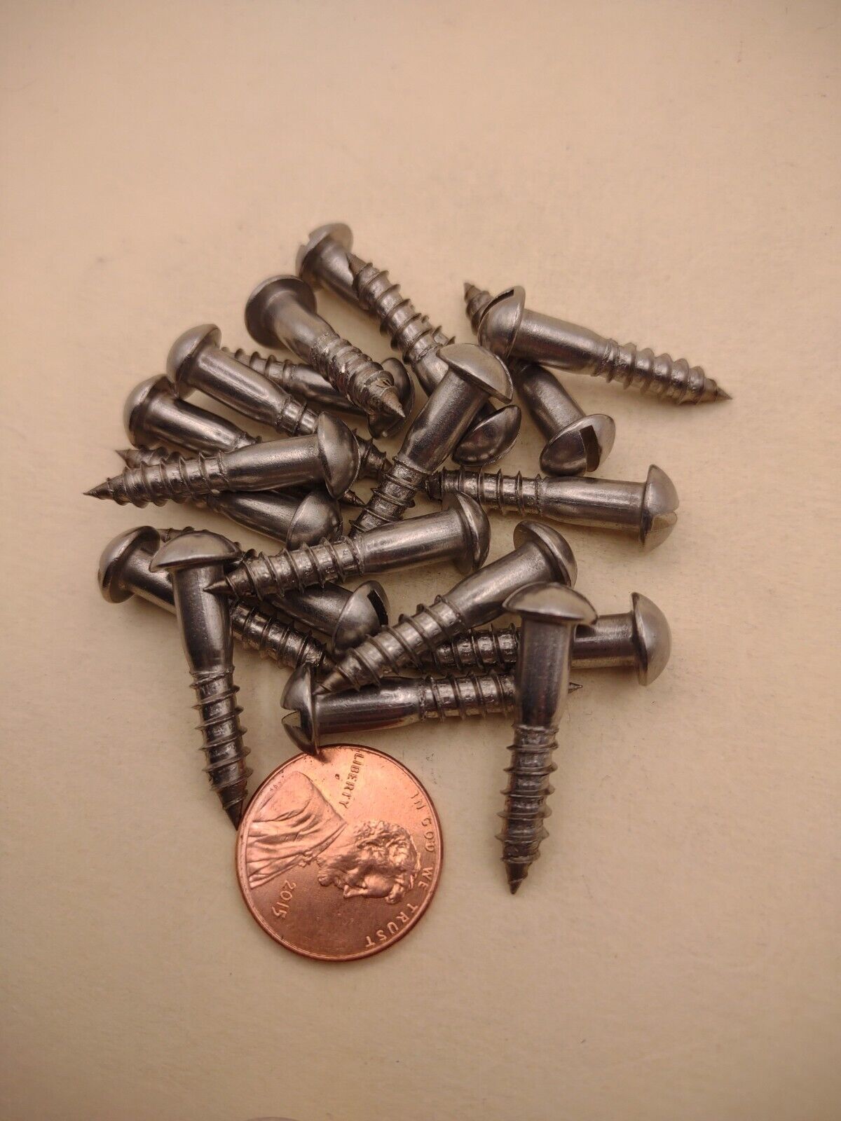#10 x 1" 18-8 Stainless Round Head Slotted Marine Wood Screws (20) pack SSWS43