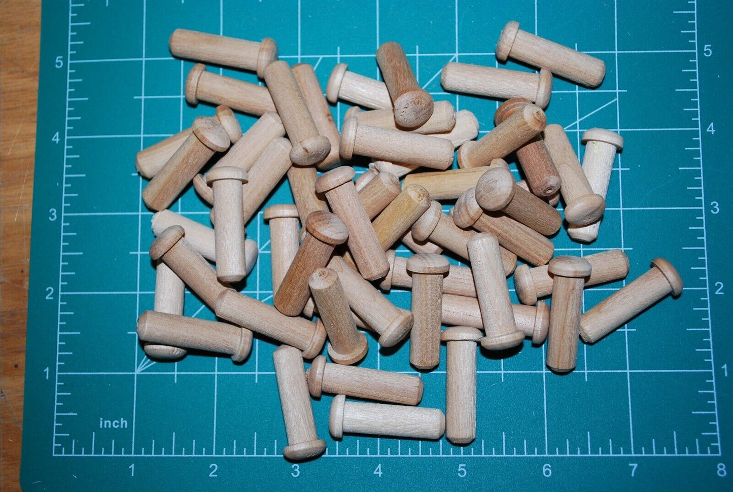 3/8" Tenon x 1-3/8" Unfinished Hardwood Toy Axle Peg 50pc Packs Lot #TA09
