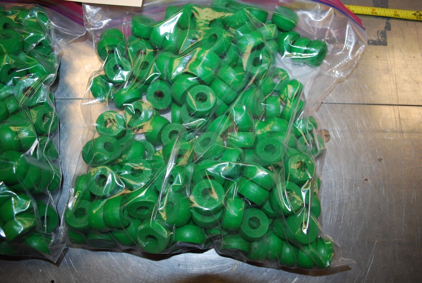 Painted Green Round Disc Slide Bead - Wooden Craft Parts - Actual Lot – WPS04