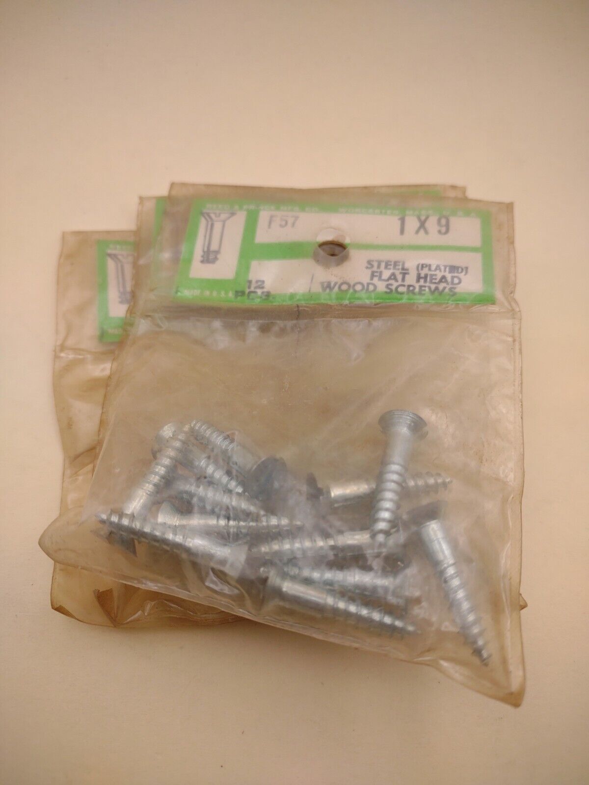 #9 x 1" Slotted Flat Head Reed & Prince Wood Screws (36pcs) NOS Lot RP033