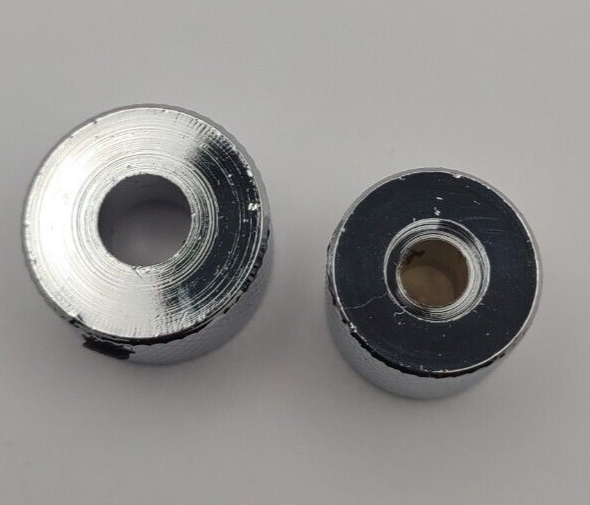 Set Dual Concentric Nested Control Knobs for Electric Guitar CHROME *Quality NOS